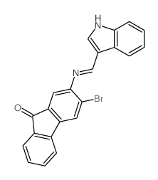 9H-Fluoren-9-one,3-bromo-2-[(1H-indol-3-ylmethylene)amino]- Structure