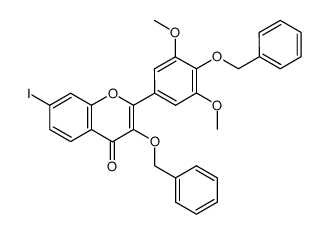 3-benzyloxy-7-iodo-2-(4-benzyloxy-3,5-dimethoxy-phenyl)-chromen-4-one结构式