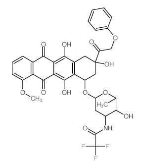 5,12-Naphthacenedione,7,8,9,10-tetrahydro-6,8,11-trihydroxy-1-methoxy-8-(phenoxyacetyl)-10-[[2,3,6-trideoxy-3-[(trifluoroacetyl)amino]-a-L-lyxo-hexopyranosyl]oxy]-,(8S-cis)- (9CI) picture