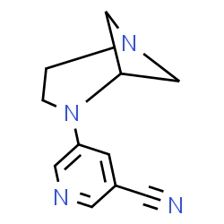 3-Pyridinecarbonitrile,5-(1,4-diazabicyclo[3.1.1]hept-4-yl)-(9CI) Structure