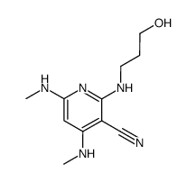 2-(3-Hydroxypropylamino)-4,6-bis(methylamino)-3-pyridincarbonitril Structure