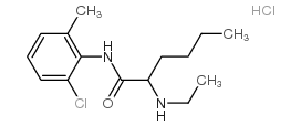 N-(2-chloro-6-methyl-phenyl)-2-ethylamino-hexanamide hydrochloride Structure