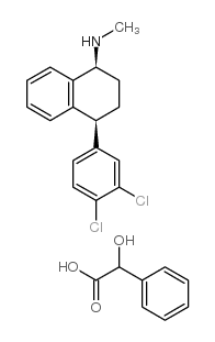 cis-(1s,4s)-n-methyl-4-(3,4-dichlorophenyl)-1,2,3,4-tetrahydro-1-naphthalenamine mandelate结构式