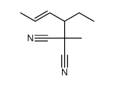 2-hex-4-en-3-yl-2-methylpropanedinitrile结构式