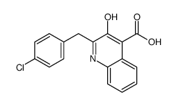 2-[(4-chlorophenyl)methyl]-3-hydroxyquinoline-4-carboxylic acid结构式