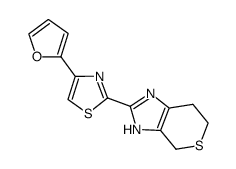 2-[4-(2-furyl-thiazole-2-yl)]-3,4,6,7-tetrahydrothiopyrano[3,4-d]imidazole结构式