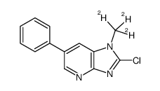 2-CHLORO-1-(TRIDEUTEROMETHYL)-6-PHENYLIMIDAZO(4,5-B)PYRIDINE structure