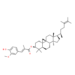 24-Methyl-9β,19-cyclolanost-24-en-3β-ol 3-(4-hydroxy-3-methoxyphenyl)-2-methylpropenoate结构式