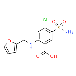 4-chloro-N-(2-furylmethyl)-5-sulfamoylanthranilic acid structure