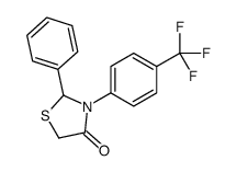 2-phenyl-3-[4-(trifluoromethyl)phenyl]-1,3-thiazolidin-4-one结构式