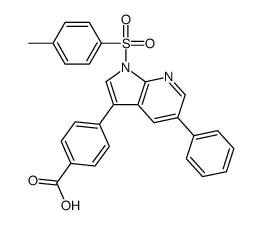 4-[1-(4-methylphenyl)sulfonyl-5-phenylpyrrolo[2,3-b]pyridin-3-yl]benzoic acid Structure