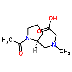 N-{[(2S)-1-Acetyl-2-pyrrolidinyl]methyl}-N-methylglycine Structure