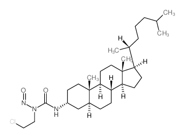 1-(2-chloroethyl)-3-[(3R,5S,8R,9S,10S,13R,14S,17R)-10,13-dimethyl-17-[(2R)-6-methylheptan-2-yl]-2,3,4,5,6,7,8,9,11,12,14,15,16,17-tetradecahydro-1H-cyclopenta[a]phenanthren-3-yl]-1-nitroso-urea结构式