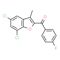 (5,7-Dichloro-3-methyl-1-benzofuran-2-yl)(4-fluorophenyl)methanone structure