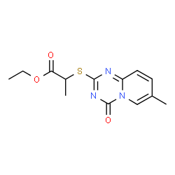 Ethyl 2-[(7-methyl-4-oxo-4H-pyrido[1,2-a][1,3,5]triazin-2-yl)sulfanyl]propanoate Structure