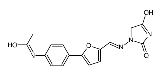 N-[4-[5-[(E)-(2,4-dioxoimidazolidin-1-yl)iminomethyl]furan-2-yl]phenyl]acetamide结构式