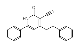 3-Pyridinecarbonitrile,1,2-dihydro-2-oxo-6-phenyl-4-(2-phenylethyl)- Structure