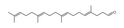 (4E,8E,12E)-4,9,13,17-Tetramethyloctadeca-4,8,12,16-tetraen-1-al结构式