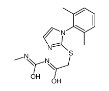 1-Methyl-3-[[[1-(2,6-xylyl)-1H-imidazol-2-yl]thio]acetyl]urea structure