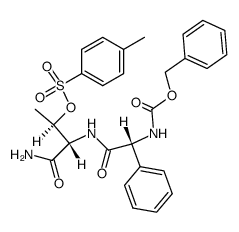 N-((R)-benzyloxycarbonylamino-phenyl-acetyl)-O-(toluene-4-sulfonyl)-L-threonine amide Structure