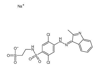 2-[[[2,5-二氯-4-[(2-甲基-1H-吲哚-3-基)偶氮]苯基]磺酰基]氨基]-乙磺酸单钠盐结构式