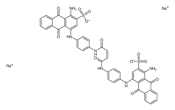 disodium 4,4'-[(1,4-dioxo-2-butene-1,4-diyl)bis(imino-4,1-phenyleneimino)]bis[1-amino-9,10-dihydro-9,10-dioxoanthracene-2-sulphonate] structure