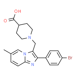 1-[2-(4-BROMO-PHENYL)-6-METHYL-IMIDAZO[1,2-A]-PYRIDIN-3-YLMETHYL]-PIPERIDINE-4-CARBOXYLICACID结构式