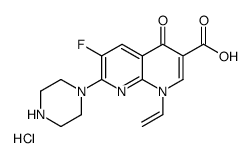 1,8-Naphthyridine-3-carboxylic acid, 1,4-dihydro-1-ethenyl-6-fluoro-4- oxo-7-(1-piperazinyl)-,monohydrochloride Structure