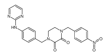 2,3-Piperazinedione, 1-((4-nitrophenyl)methyl)-4-((4-(2-pyrimidinylami no)phenyl)methyl)-结构式