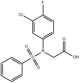 2-[(3-氯-4-氟-苯基)-苯磺酰基-氨基]乙酸结构式