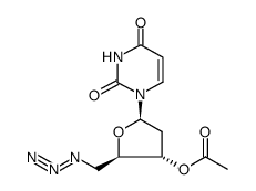 (2R,3S,5R)-2-(azidomethyl)-5-(2,4-dioxo-3,4-dihydropyrimidin-1(2H)-yl)tetrahydrofuran-3-yl acetate结构式