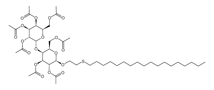 2-(octadecylthio)ethyl 2,3,6-tri-O-acetyl-4-O-(2,3,4,6-tetra-O-acetyl-α-D-galactopyranosyl)-β-D-galactopyranoside结构式