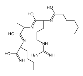 (2S)-2-[[(2S)-2-[[(2S)-5-(diaminomethylideneamino)-2-(hexanoylamino)pentanoyl]amino]propanoyl]amino]hexanamide结构式