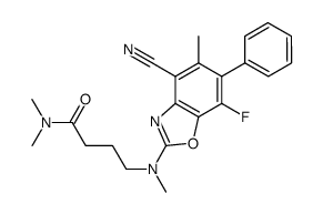 4-[{4-cyano-7-fluoro-5-methyl-6-phenyl-1,3-benzoxazol-2-yl}(methyl)amino]-N,N-dimethylbutanamide Structure