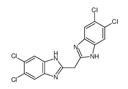 5,6-dichloro-2-[(5,6-dichloro-1H-benzimidazol-2-yl)methyl]-1H-benzimidazole结构式