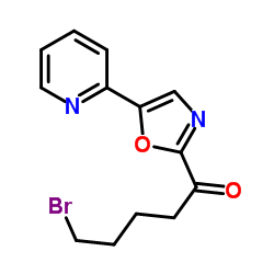 5-Bromo-1-[5-(2-pyridinyl)-1,3-oxazol-2-yl]-1-pentanone结构式