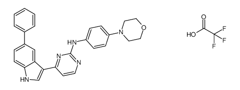 N-(4-morpholin-4-ylphenyl)-4-(5-phenyl-1H-indol-3-yl)pyrimidin-2-amine trifluoroacetic acid Structure