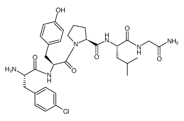 4-Cl-Phe-Tyr-Pro-Leu-Gly-NH2结构式