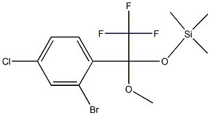 (1-(2-bromo-4-chlorophenyl)-2,2,2-trifluoro-1-methoxyethoxy)trimethylsilane结构式