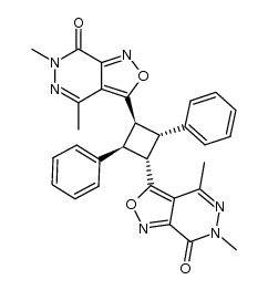 3,3'-((1R,2R,3S,4S)-2,4-diphenylcyclobutane-1,3-diyl)bis(4,6-dimethylisoxazolo[3,4-d]pyridazin-7(6H)-one) Structure