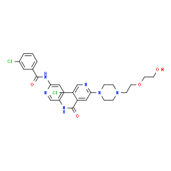 5-CHLORO-N-(6-(3-CHLOROBENZAMIDO)PYRIDIN-3-YL)-2-(4-(2-(2-HYDROXYETHOXY)ETHYL)PIPERAZIN-1-YL)ISONICOTINAMIDE picture