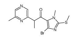 1-(5-bromo-3-methyl-2-methylsulfanylimidazol-4-yl)-2-(6-methylpyrazin-2-yl)propan-1-one结构式