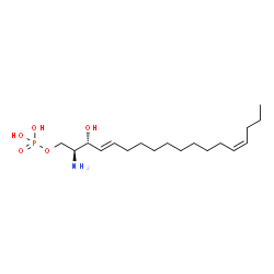 (4E, 14Z)-Sphingadienine-C18-1-phosphate Structure