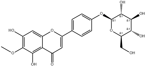 粗毛豚草素-4'-O-葡萄糖苷结构式