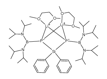 1,2-bis(lithiodimethoxyethane)-([bis(diisopropylamino)boryl]phosphino)diphenylsilane Structure