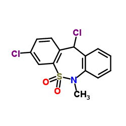 3,11-Dichloro-6,11-dihydro-6-methyldibenzo[c,f][1,2]thiazepine 5,5-dioxide Structure