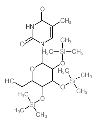 1-[6-(hydroxymethyl)-3,4,5-tris(trimethylsilyloxy)oxan-2-yl]-5-methyl-pyrimidine-2,4-dione结构式