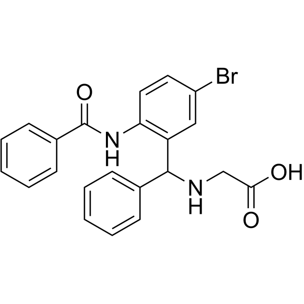 ((2-Benzamido-5-bromophenyl)(phenyl)methyl)glycine structure