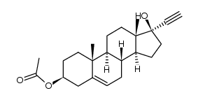 3β-acetoxy-(17βH)-pregn-5-en-20-yn-17-ol结构式