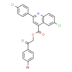 2-(4-bromophenyl)-2-oxoethyl 6-chloro-2-(4-chlorophenyl)-4-quinolinecarboxylate Structure